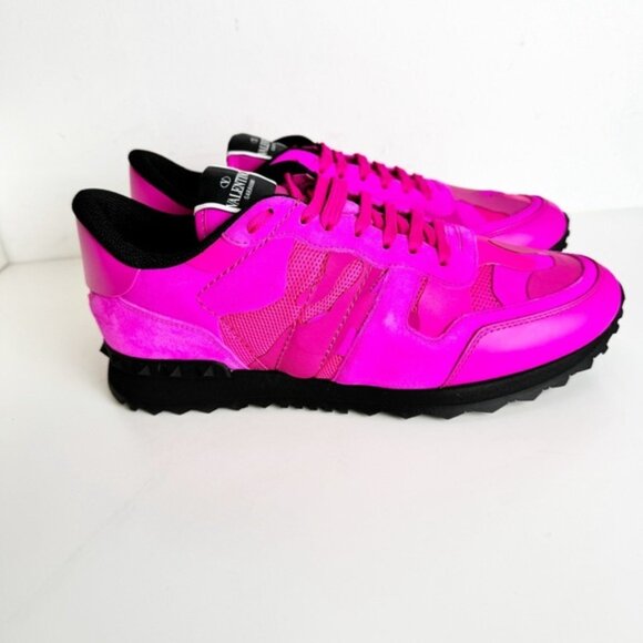 VALENTINO GARAVANI Rockrunner camouflage-print leather and mesh trainers - Picture 5 of 9